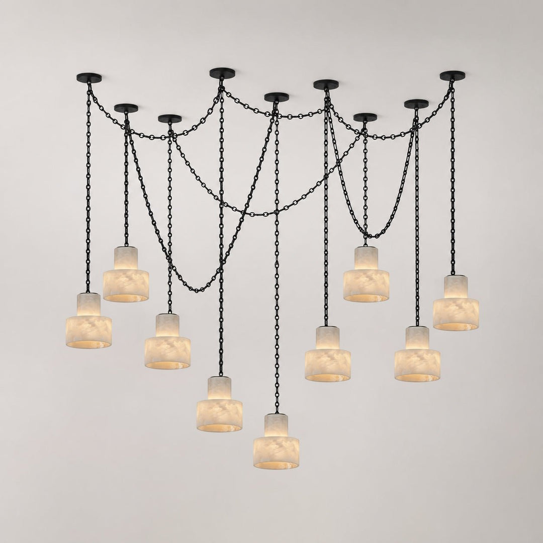 Multi - Tier Chain Drum Pendant Lamp - Vakkerlight