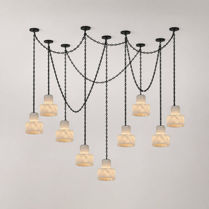 Multi - Tier Chain Drum Pendant Lamp - Vakkerlight