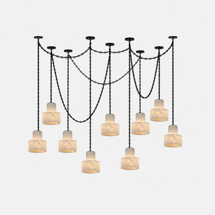 Multi - Tier Chain Drum Pendant Lamp - Vakkerlight