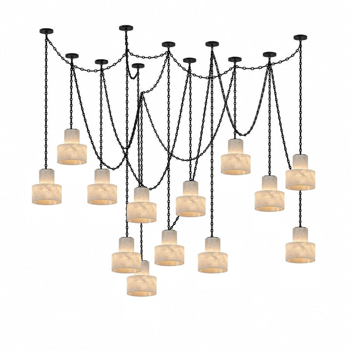 Multi - Tier Chain Drum Pendant Lamp - Vakkerlight