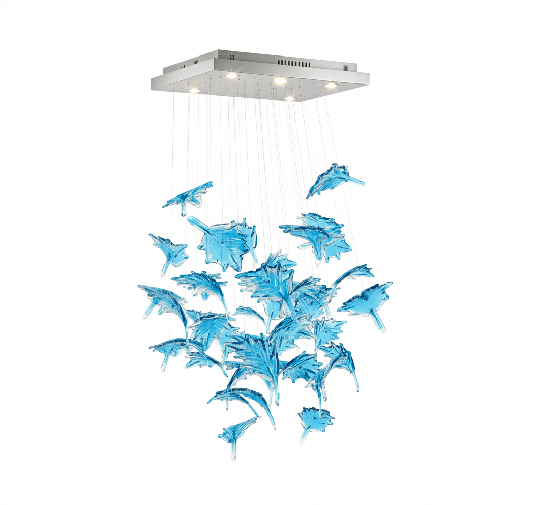 Multicolor Crystal Maple Leaf Chandelier - Vakkerlight