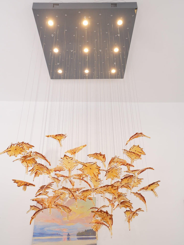 Multicolor Crystal Maple Leaf Chandelier - Vakkerlight