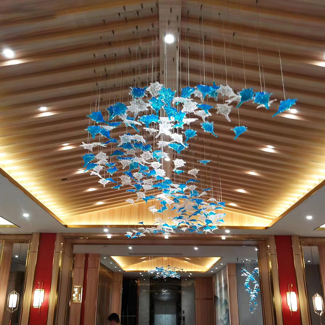 Multicolor Crystal Maple Leaf Chandelier - Vakkerlight