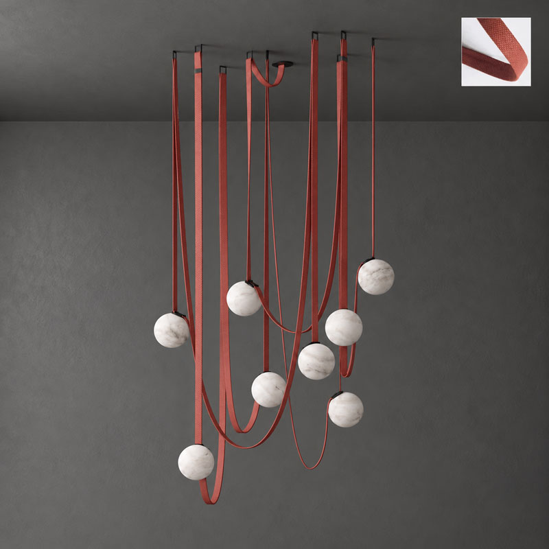 Multiple Belt Alabaster Pendant Light