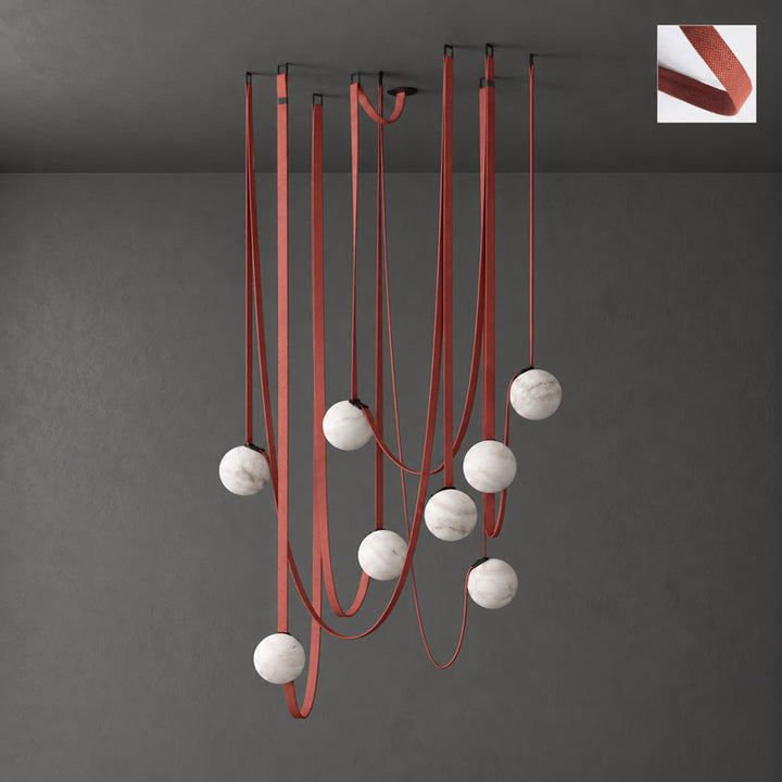 Multiple Belt Alabaster Pendant Light