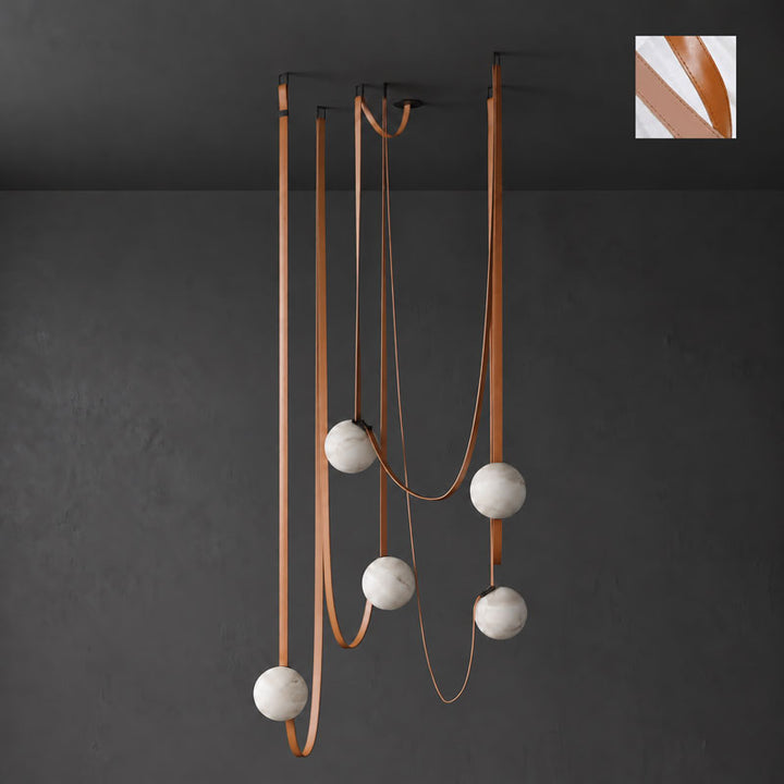 Multiple Belt Alabaster Pendant Light