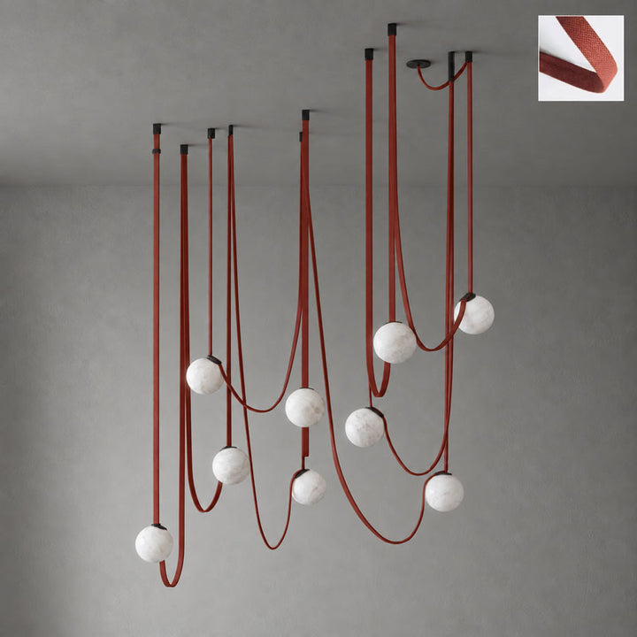 Multiple Belt Alabaster Pendant Light