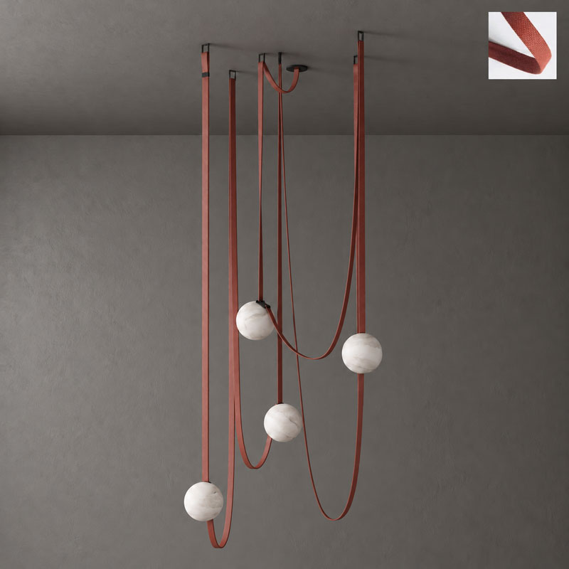 Multiple Belt Alabaster Pendant Light