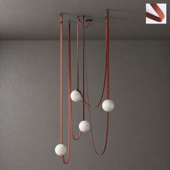Multiple Belt Alabaster Pendant Light