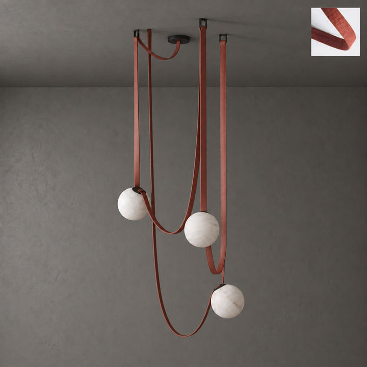 Multiple Belt Alabaster Pendant Light
