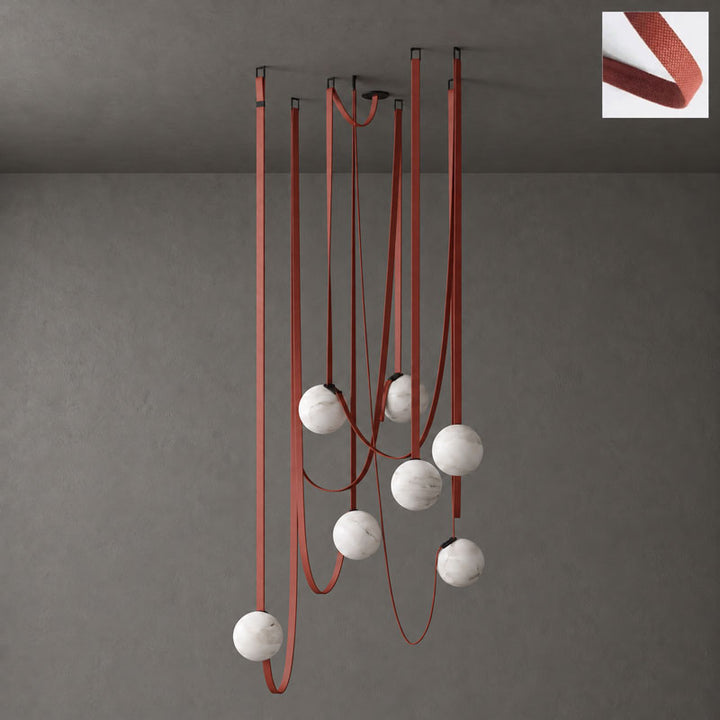 Multiple Belt Alabaster Pendant Light
