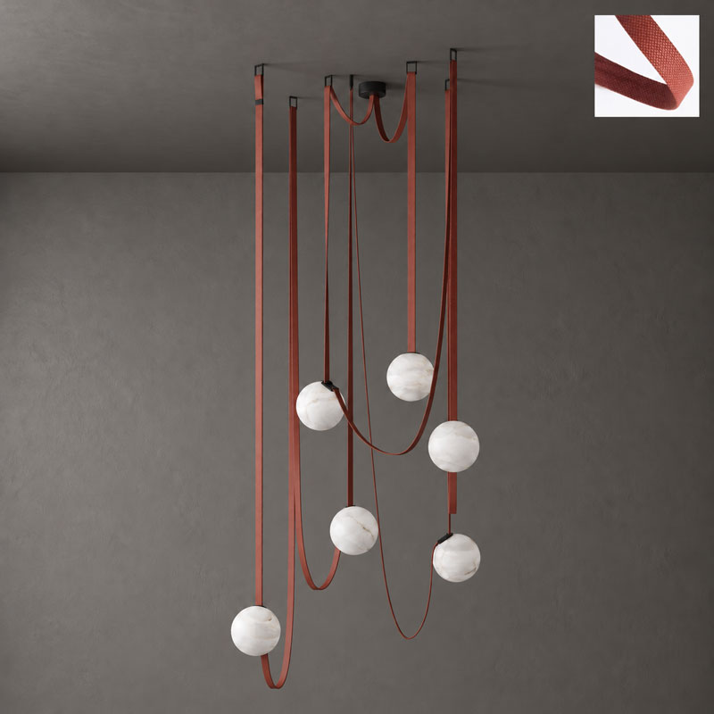 Multiple Belt Alabaster Pendant Light