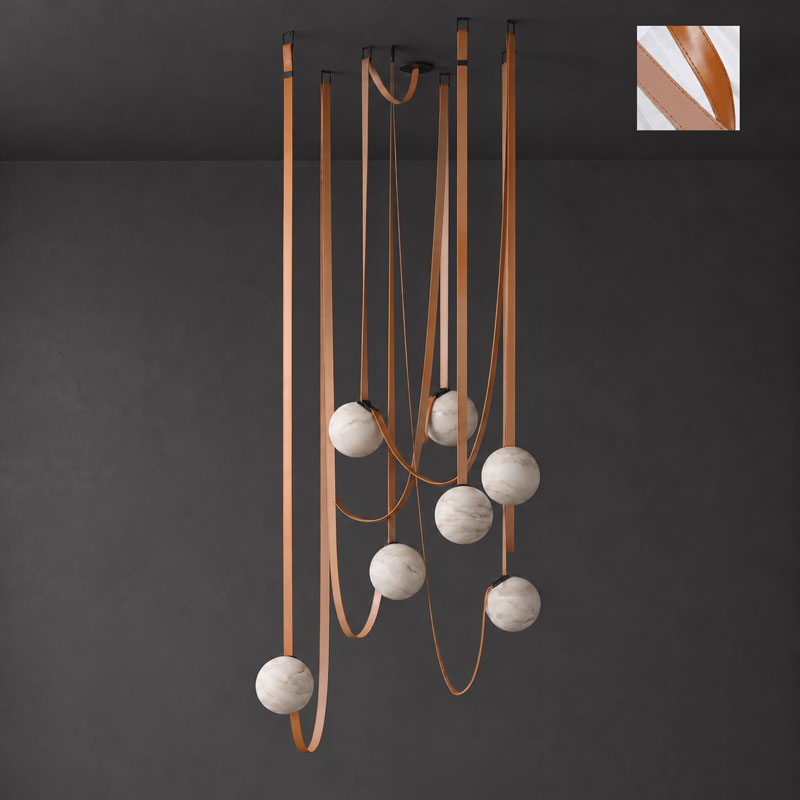 Multiple Belt Alabaster Pendant Light