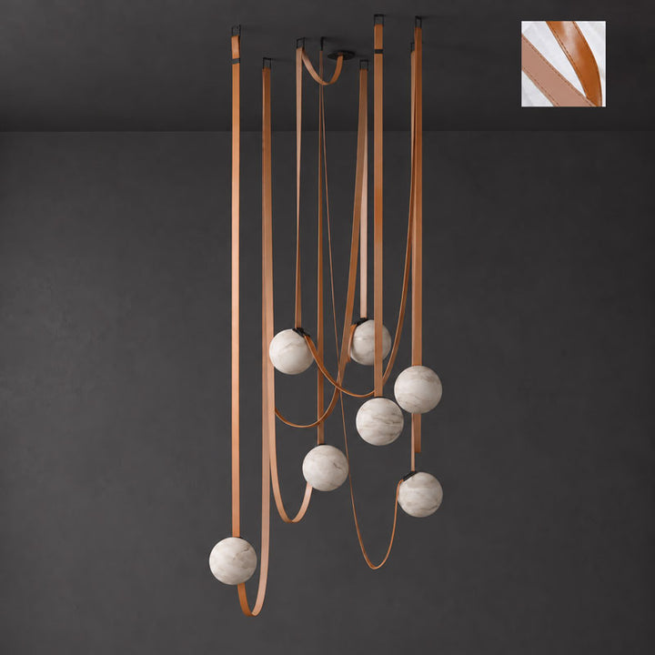 Multiple Belt Alabaster Pendant Light
