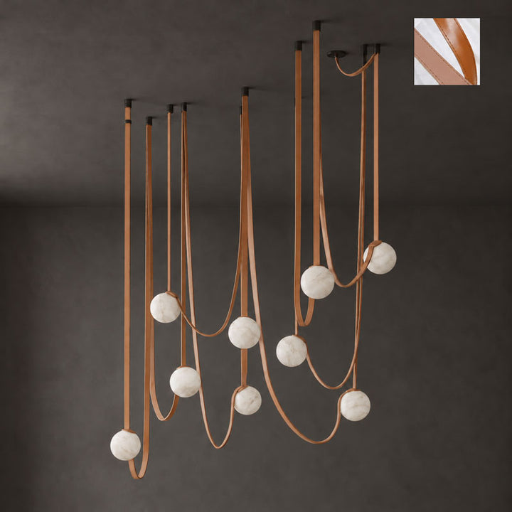 Multiple Belt Alabaster Pendant Light