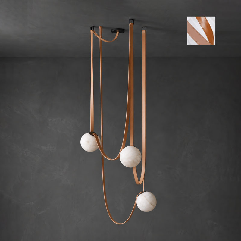 Multiple Belt Alabaster Pendant Light