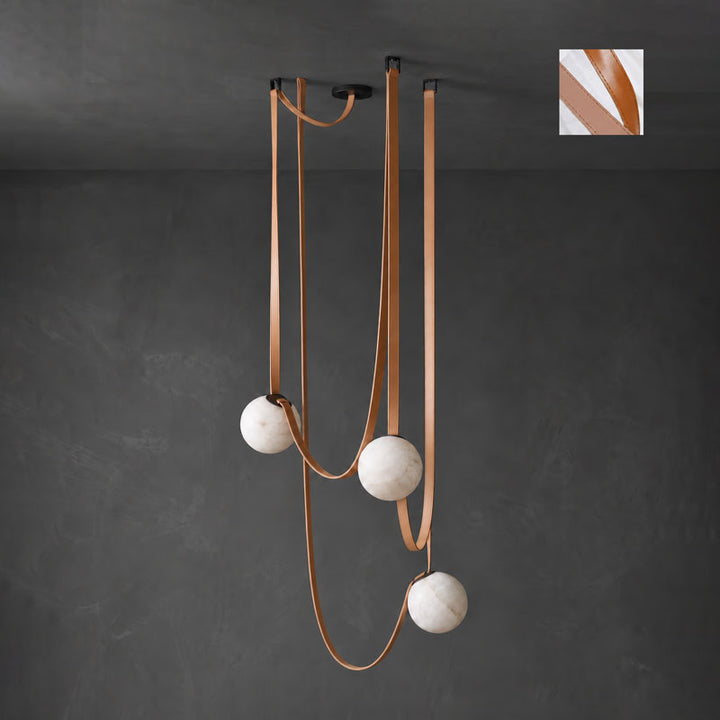 Multiple Belt Alabaster Pendant Light
