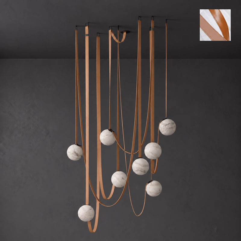 Multiple Belt Alabaster Pendant Light