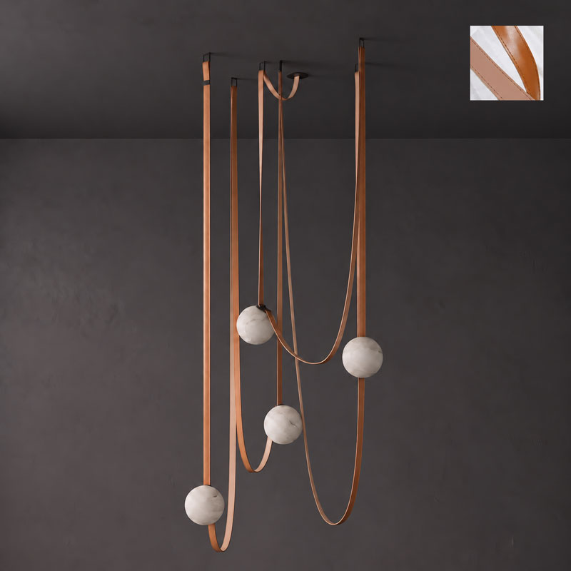 Multiple Belt Alabaster Pendant Light