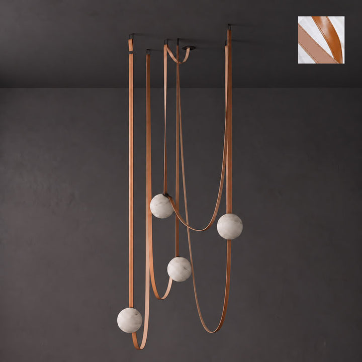 Multiple Belt Alabaster Pendant Light