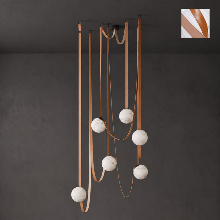 Multiple Belt Alabaster Pendant Light