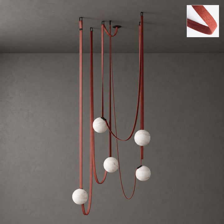 Multiple Belt Alabaster Pendant Light