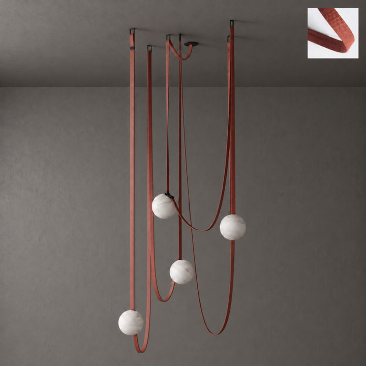 Multiple Belt Alabaster Pendant Light