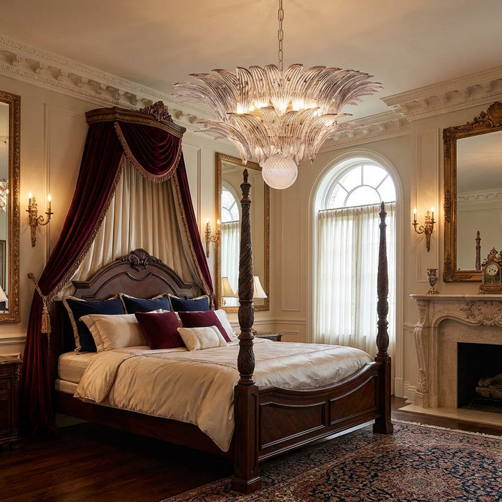 Murano Palmette Transparent Chandelier - Vakkerlight