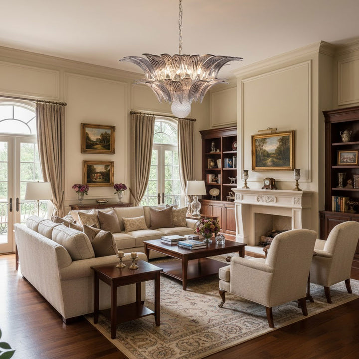 Murano Palmette Transparent Chandelier - Vakkerlight