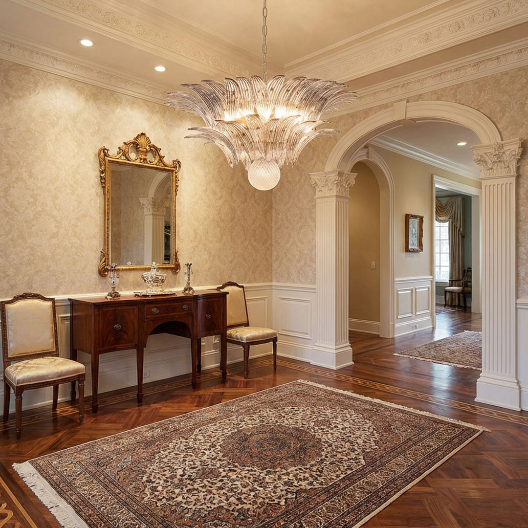 Murano Palmette Transparent Chandelier - Vakkerlight