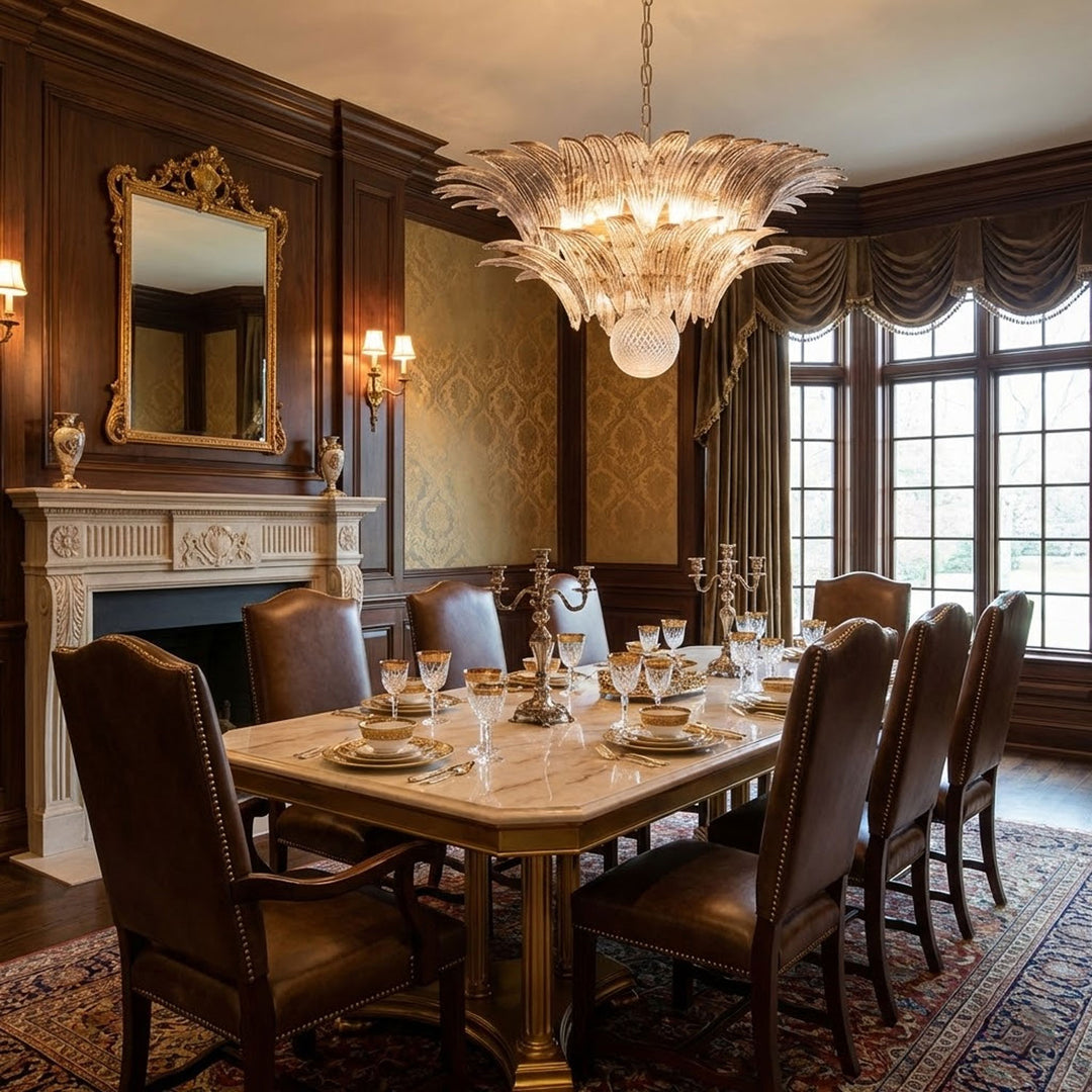 Murano Palmette Transparent Chandelier - Vakkerlight