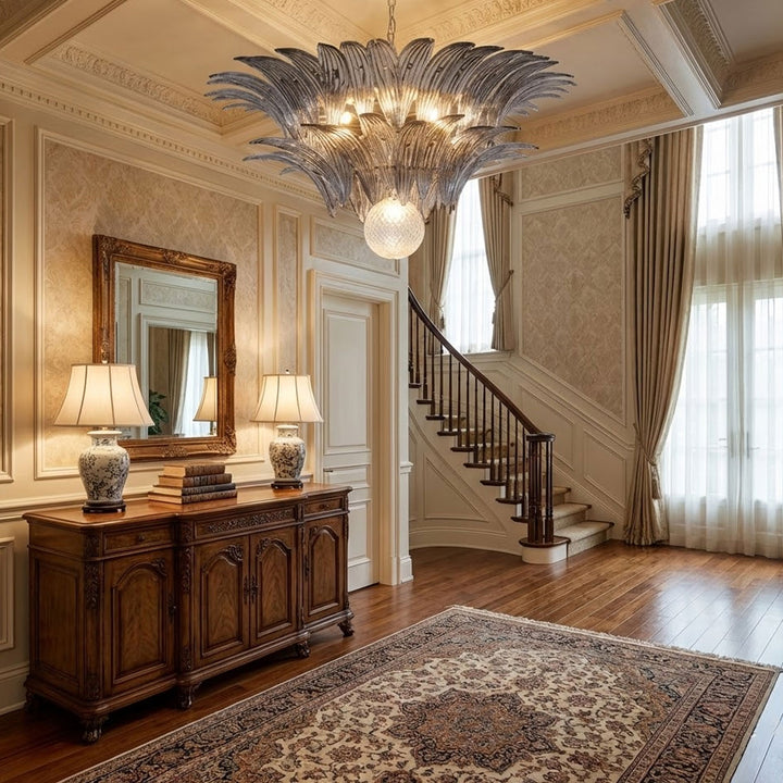 Murano Palmette Transparent Chandelier - Vakkerlight