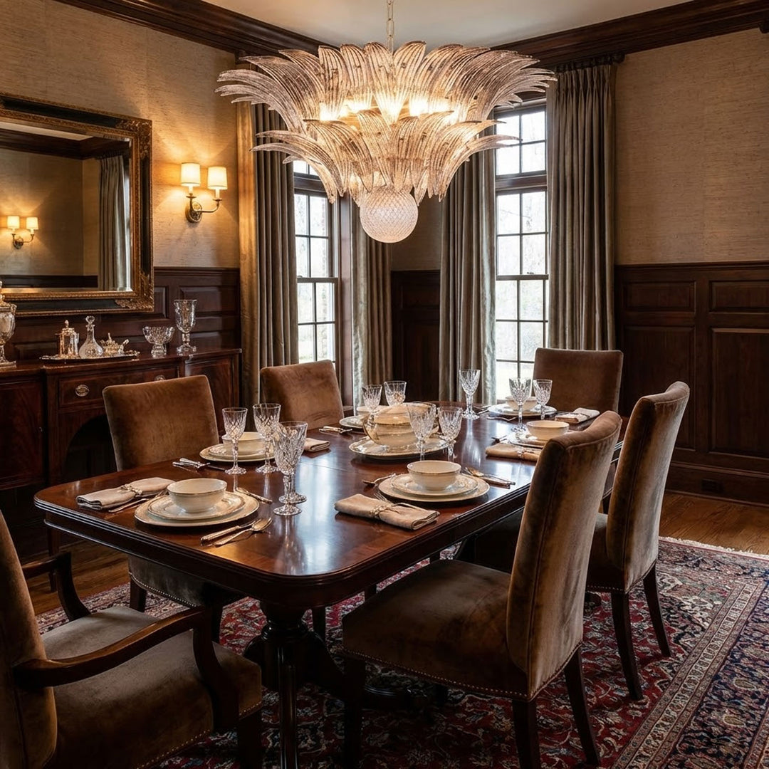 Murano Palmette Transparent Chandelier - Vakkerlight