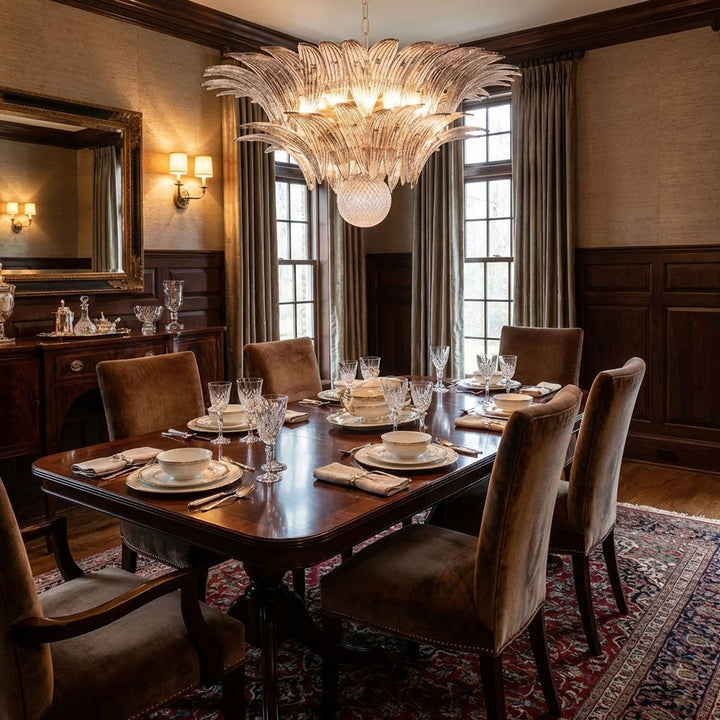 Murano Palmette Transparent Chandelier - Vakkerlight