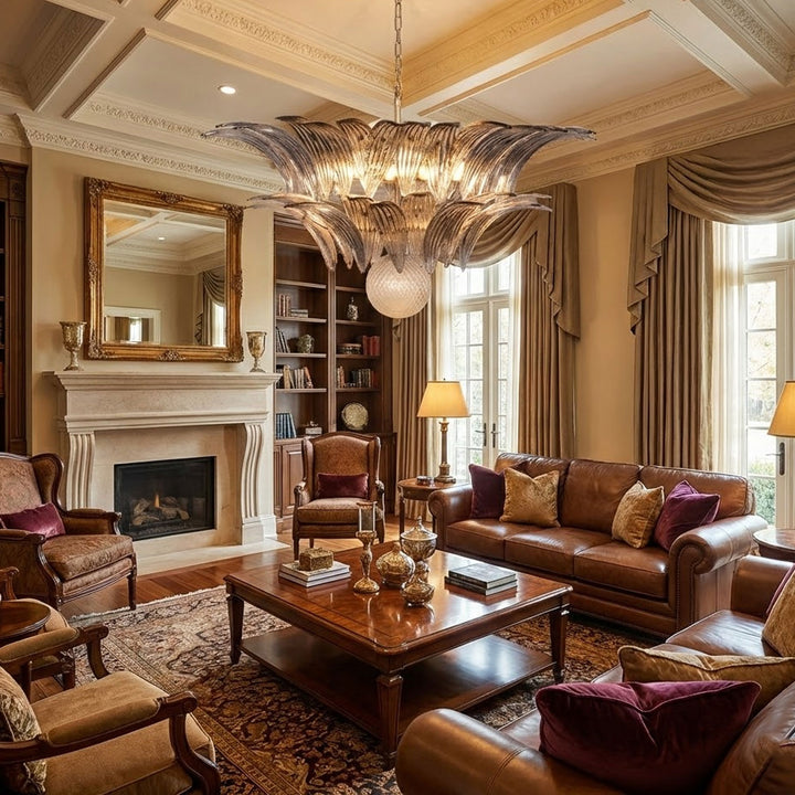 Murano Palmette Transparent Chandelier - Vakkerlight