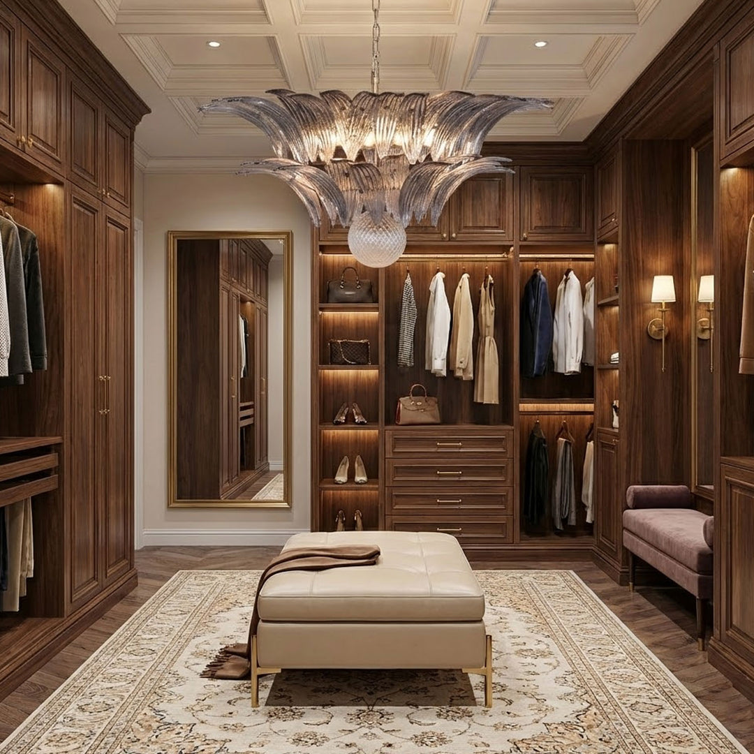 Murano Palmette Transparent Chandelier - Vakkerlight