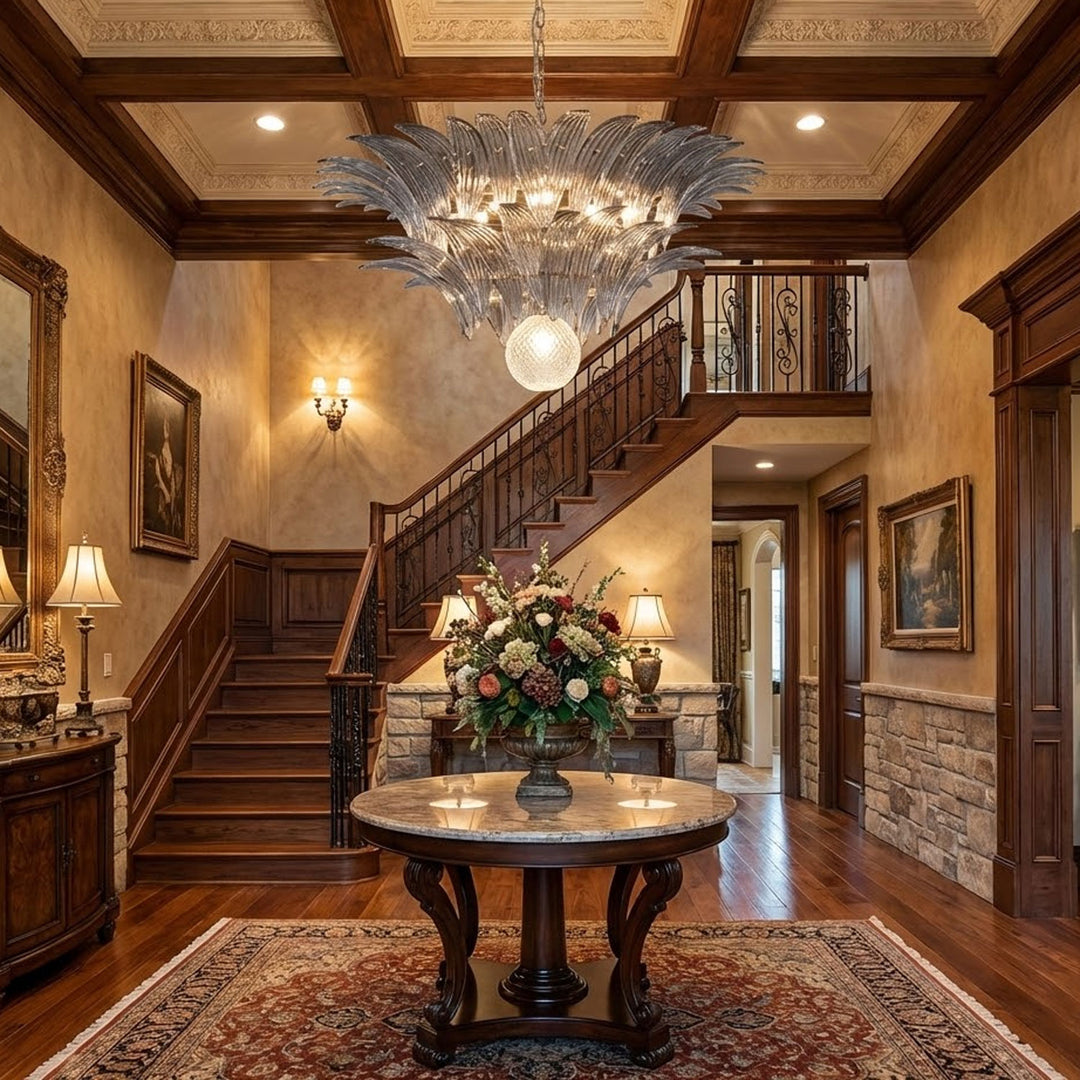 Murano Palmette Transparent Chandelier - Vakkerlight