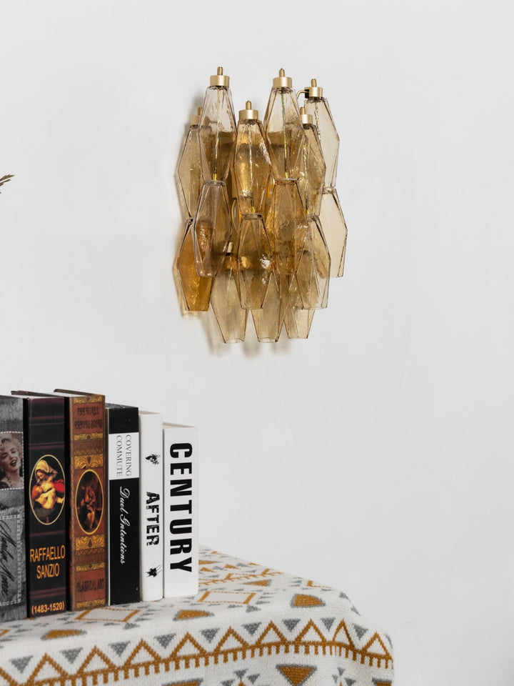 Rhombus Amber Glass Wall Lamp - Vakkerlight