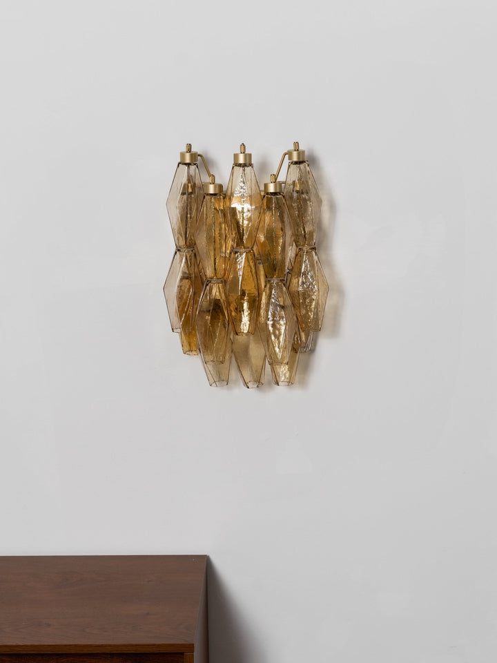 Rhombus Amber Glass Wall Lamp - Vakkerlight
