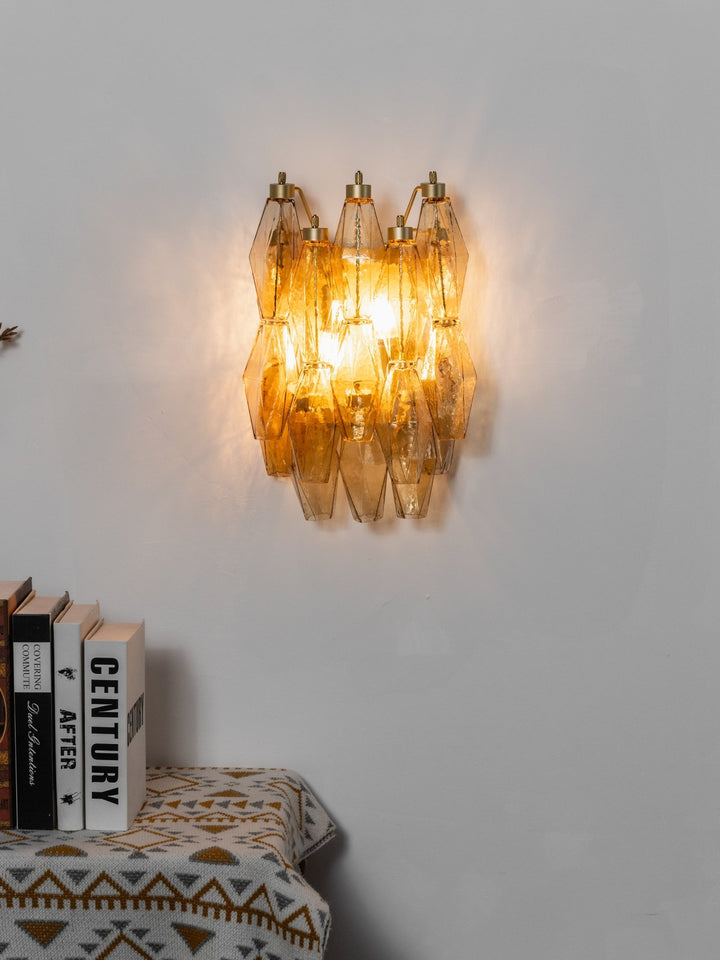 Rhombus Amber Glass Wall Lamp - Vakkerlight