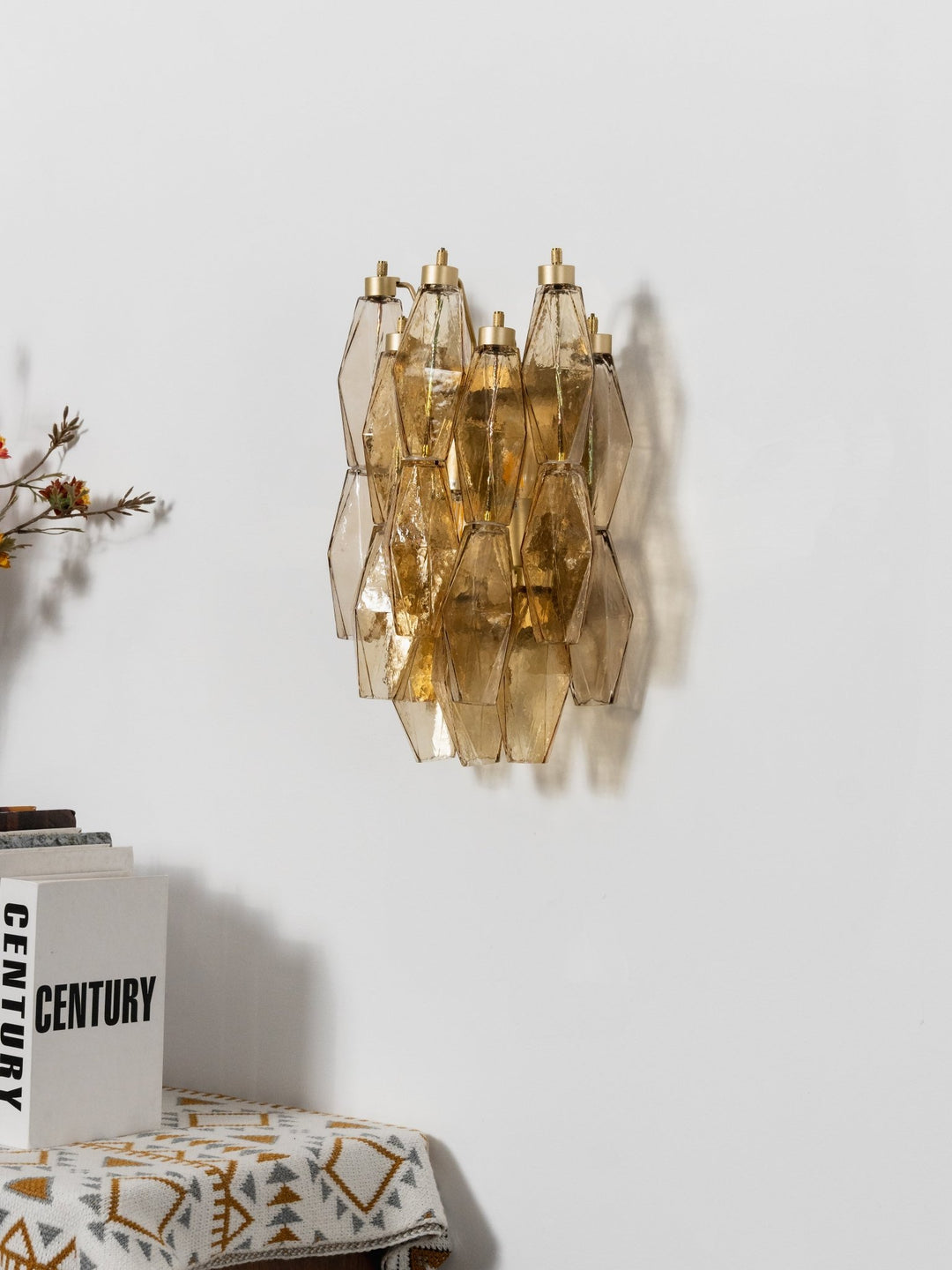 Rhombus Amber Glass Wall Lamp - Vakkerlight
