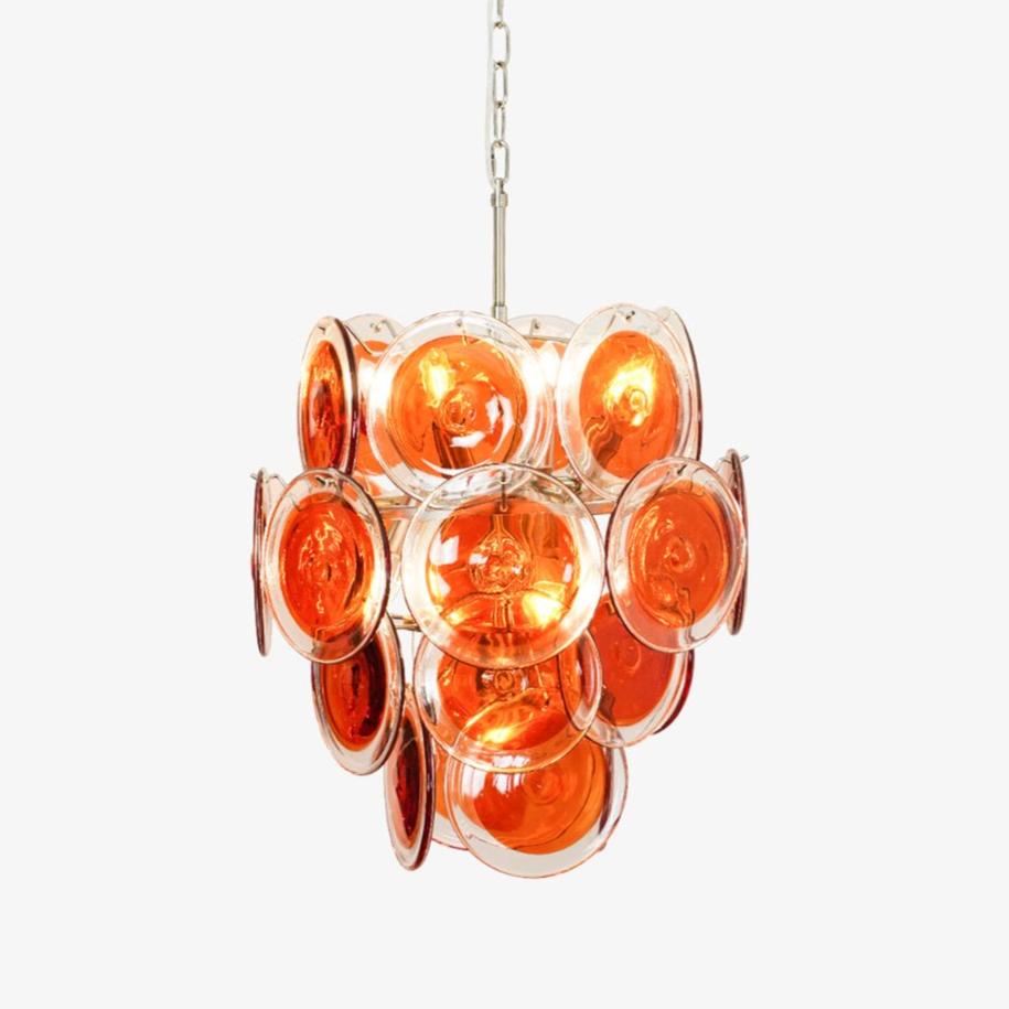 Murano Orange Disk Glass Chandelier - Vakkerlight