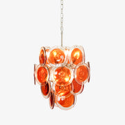 Murano Orange Disk Glass Chandelier