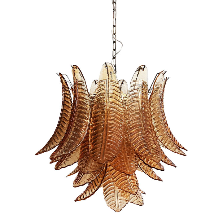Murano Amber Glass Leaf Chandelier - Vakkerlight