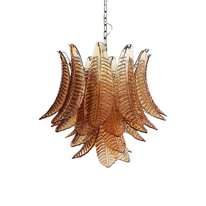 Murano Amber Glass Leaf Chandelier - Vakkerlight