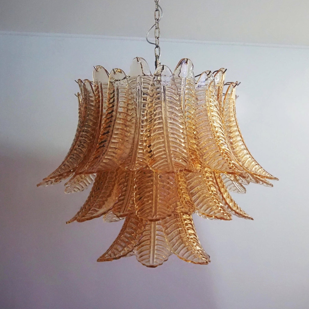 Murano Amber Glass Leaf Chandelier - Vakkerlight