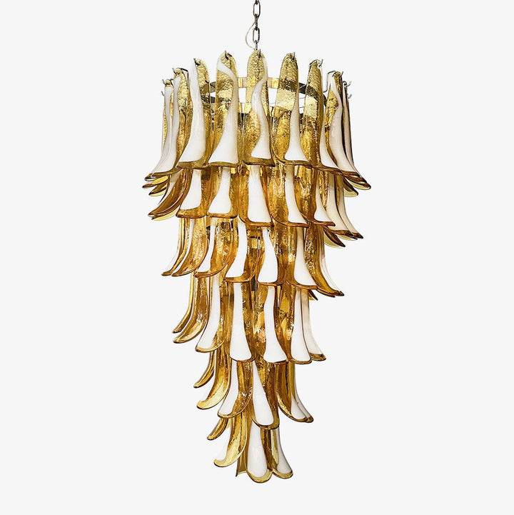 Murano Amber Petals Spiral Chandelier - Vakkerlight