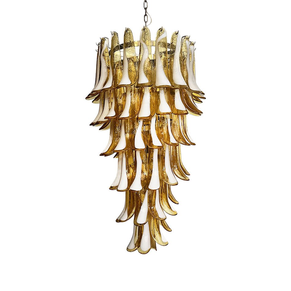 Murano Amber Petals Spiral Chandelier - Vakkerlight