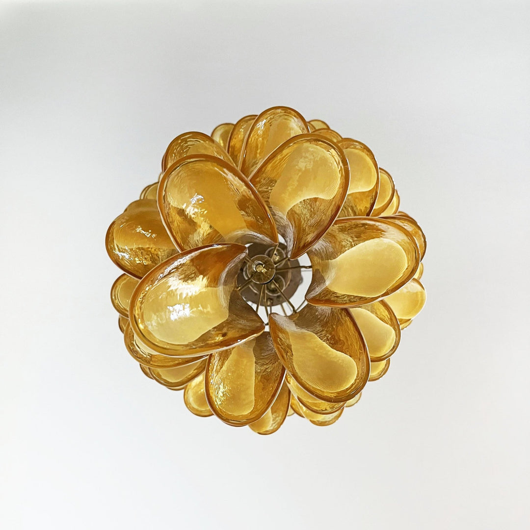 Murano Amber Petals Spiral Chandelier - Vakkerlight