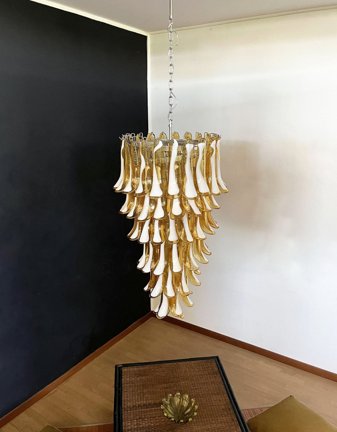 Murano Amber Petals Spiral Chandelier - Vakkerlight